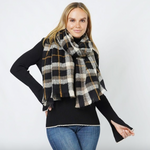 black , cream and tan scarf