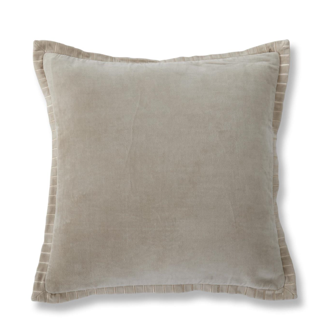 20 INCH SQUARE CREAM COTTON VELVET PILLOW