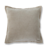 20 INCH SQUARE CREAM COTTON VELVET PILLOW