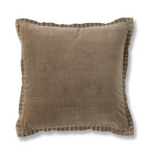 20 INCH SQUARE TAN COTTON VELVET PILLOW