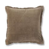 20 INCH SQUARE TAN COTTON VELVET PILLOW