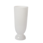 vintage textured white footed vase