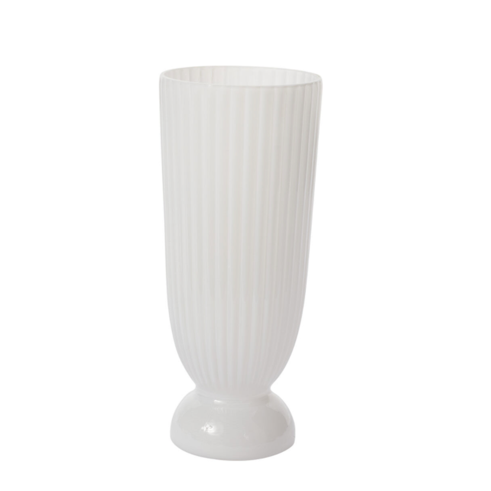 vintage textured white footed vase