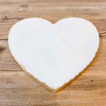 heart shaped white marble cutting/serving board with gold foil edge