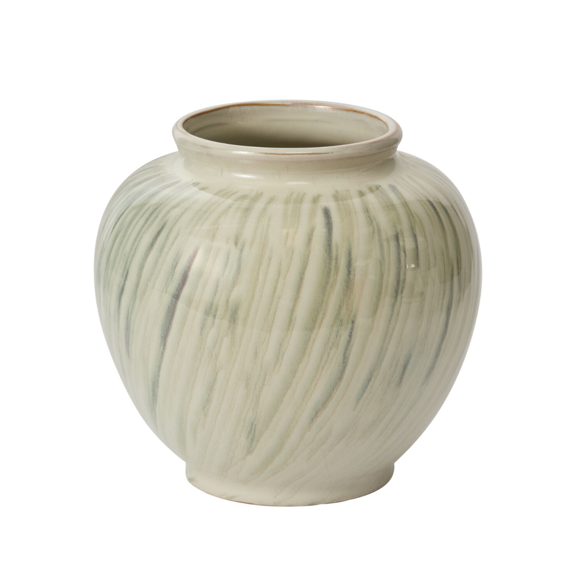 green painted ceramic Naidu Vase