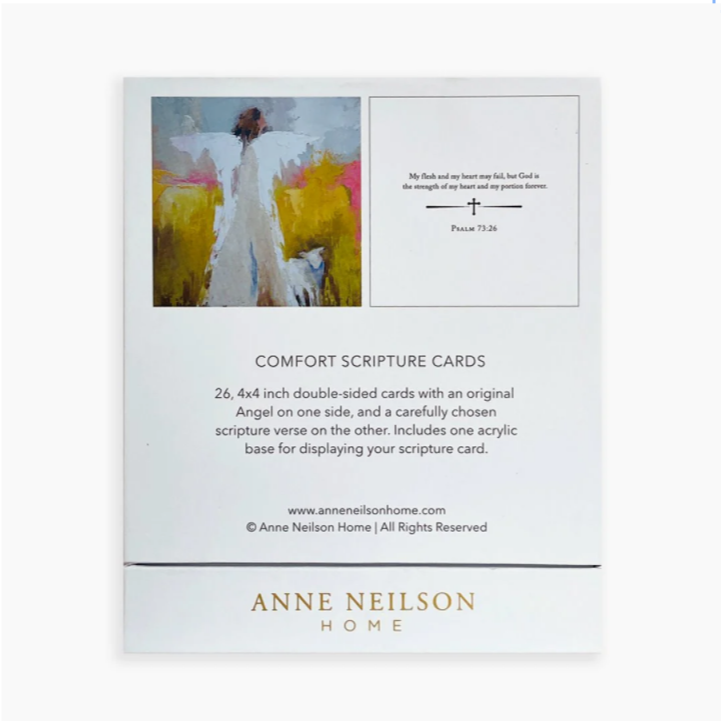 Anne Neilson Home comfort scripture card packaging with angel illustration and scripture text.