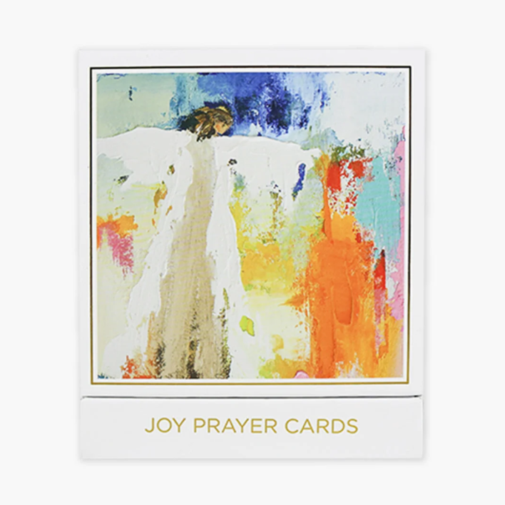 Pack of Joy Prayer Cards with colorful abstract design on a white background