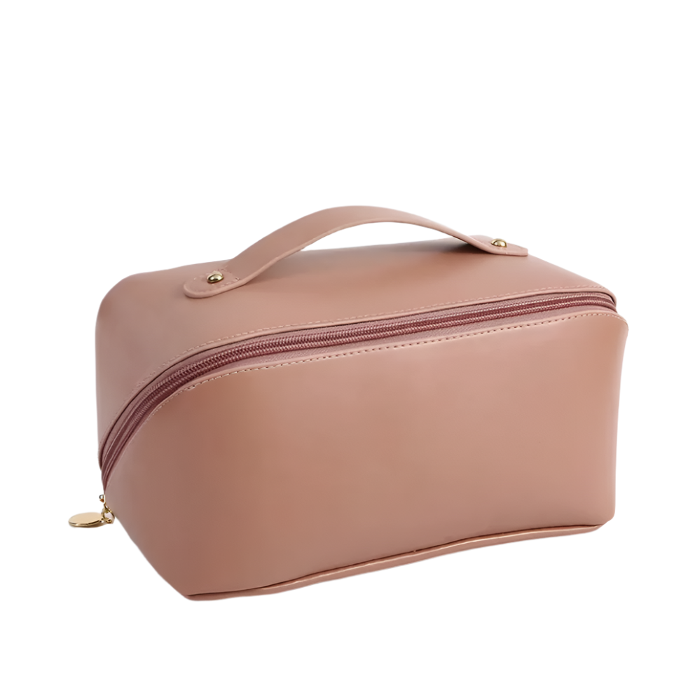 mauve simple portable cosmetic bag