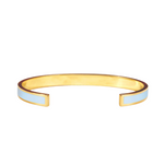 minimalist gold cuff bangle, Colorful Oil Drop, blue