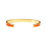 minimalist gold cuff bangle, Colorful Oil Drop, orange