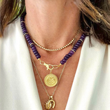 purple jade beaded necklace 