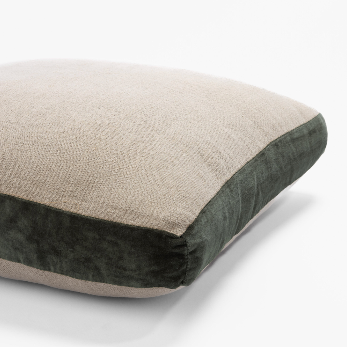 Rectangular pillow with two-tone design on a white background