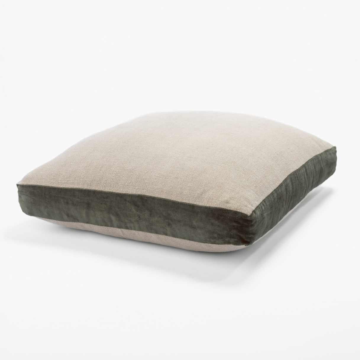 Rectangular pillow with two-tone design on a white background