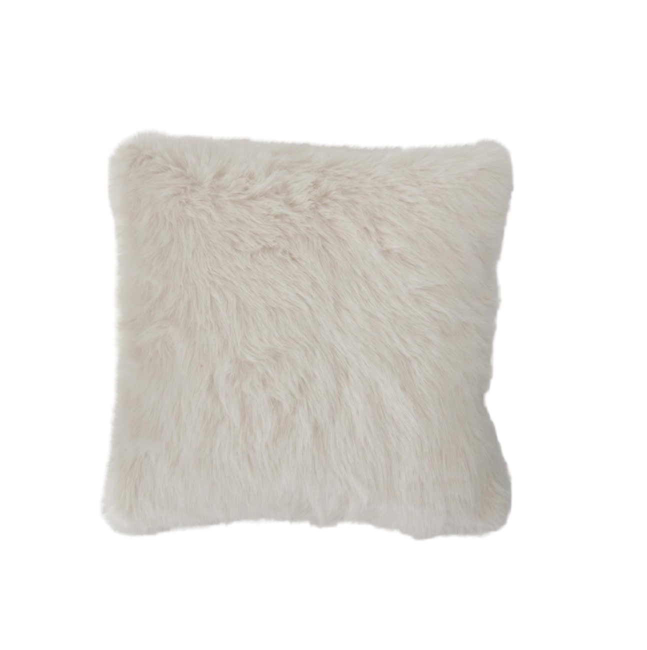 Fluffy white pillow on a light gray background