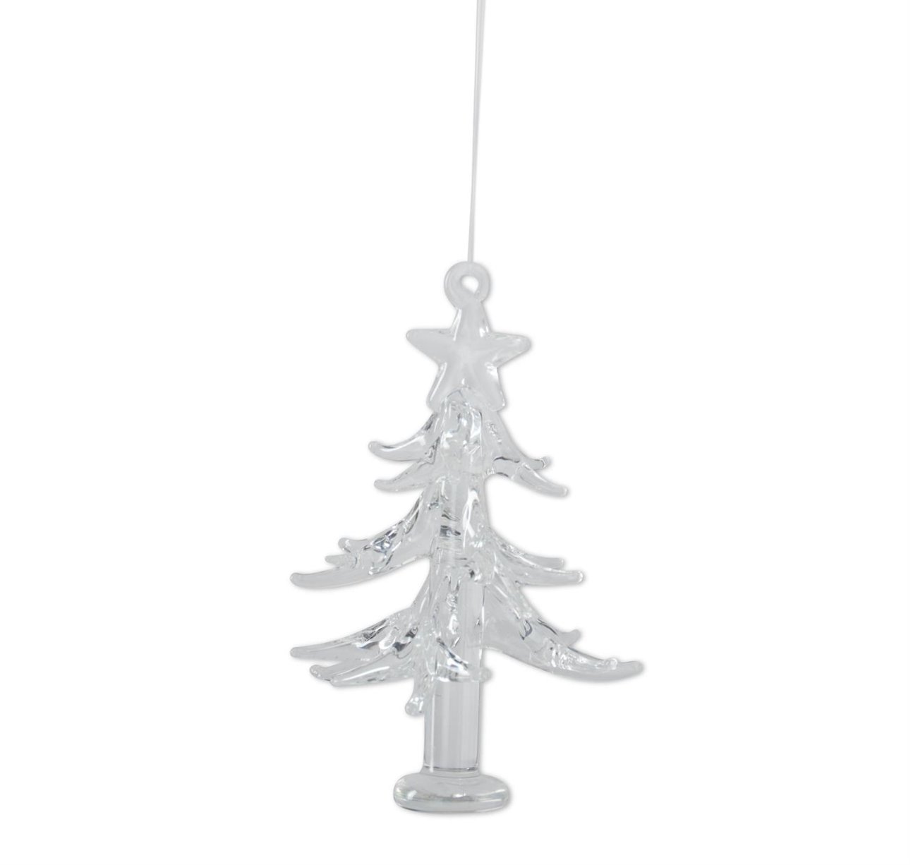 glass Christmas tree ornament on a white background