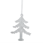 Decorative glass Christmas tree ornament on a white background