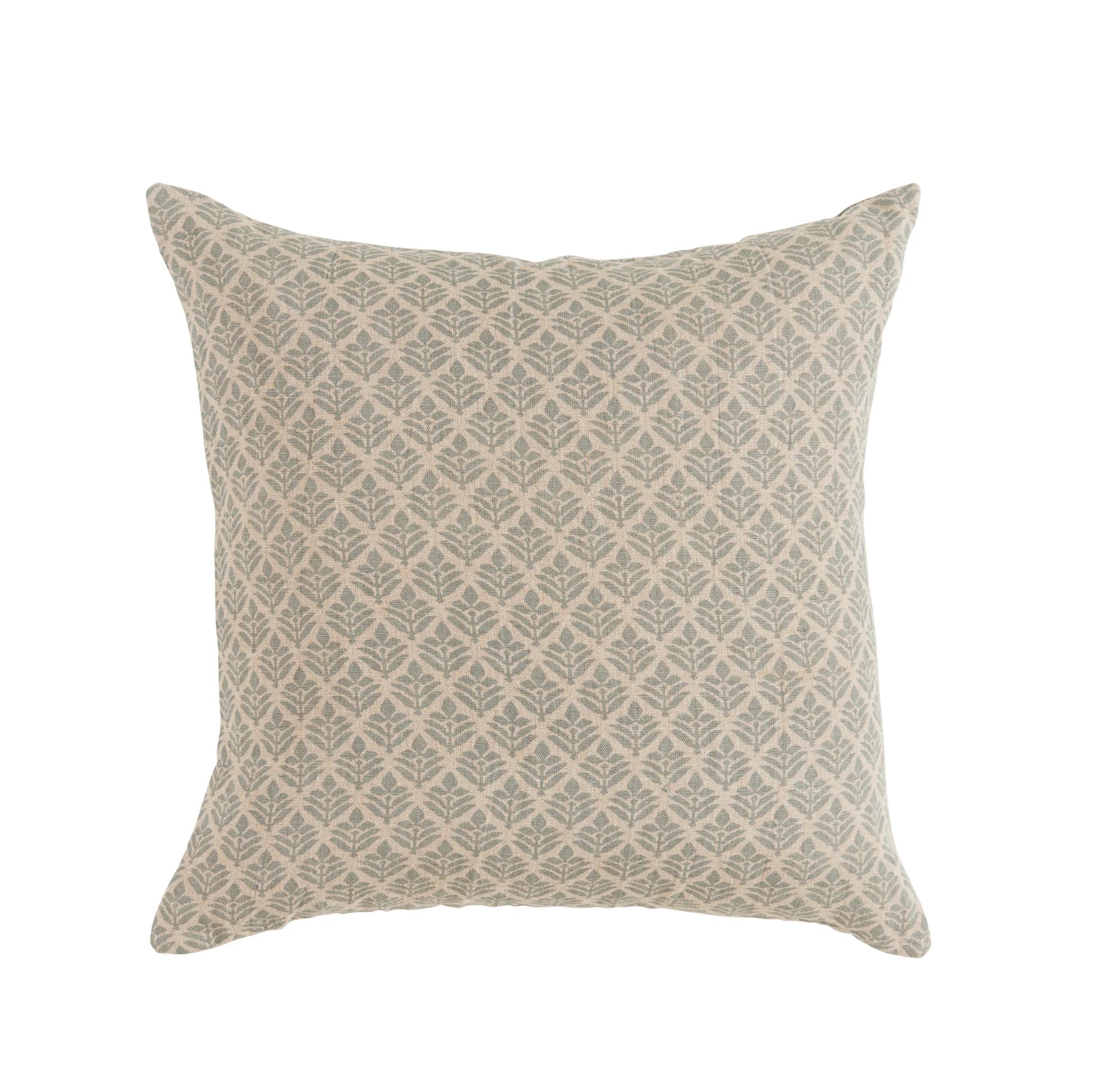 Decorative pillow with geometric pattern on a white background