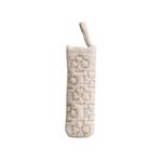 Textured beige pot holder on a white background