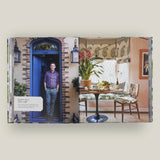 Photobook cover with images of a man, a door, and a living room.