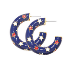 chunky enamel blue hoops red white stars