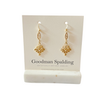 elongated drop silhouette and finished in radiant gold, these earrings