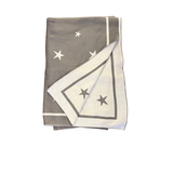 reversible gray and ivory star baby blanket