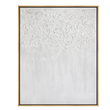 White textured wall panel with a gold frame on a white background