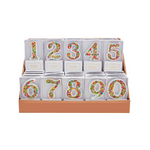 Sprinkled wax number candle on plastic stake