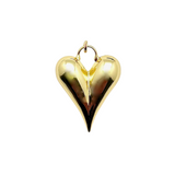 HOLLOW 24K GOLD PALTD ELONGATED PUFFY HEART 