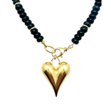 HOLLOW 24K GOLD PALTD ELONGATED PUFFY HEART 