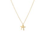 dual Gold cross pendant necklace on a white background pendant 