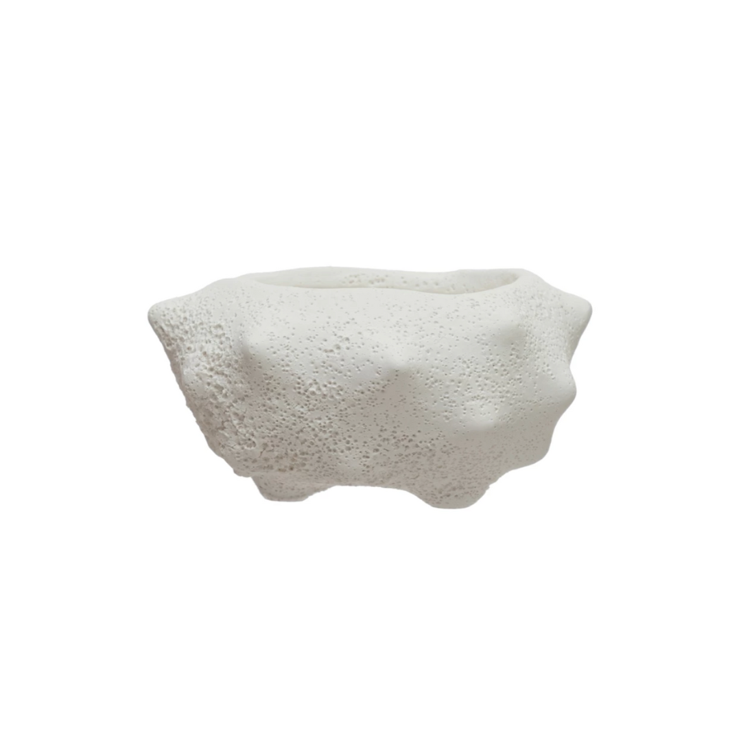 White textured object on a white background