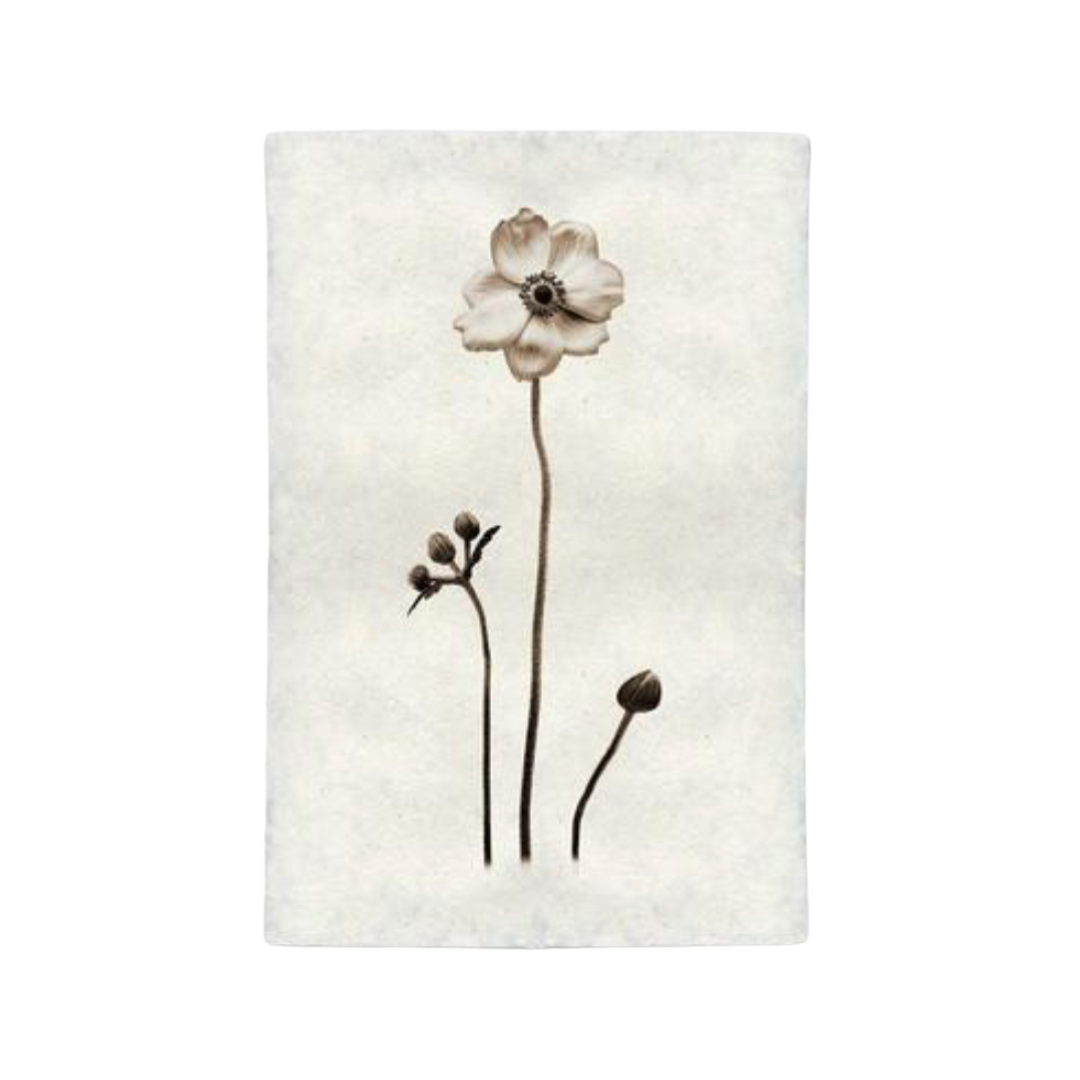 Floral design on a textured white paper