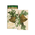 Matches with Christmas bell design on a white background