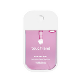Touchland power mist hand sanitizer packaging on a white background