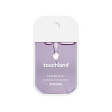 Touchland power mist hand sanitizer packaging on a white background