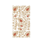Patterned guest towel with leaf design on a white background