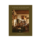 Book cover of 'A Place in Scotland' featuring a Scottish interior design.