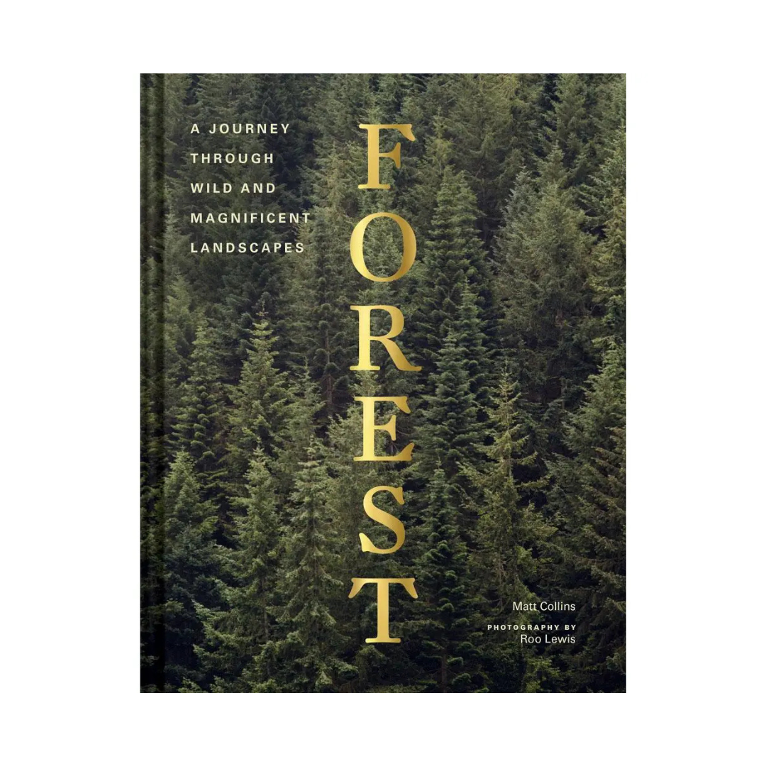 Book cover of 'Forest' with gold text on a green forest background