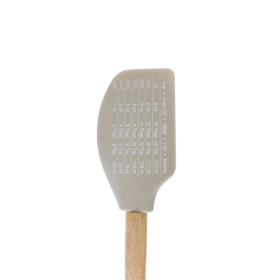stone silicone spatula with kitchen measurements 