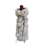 Fur wine bottle cover on a white background