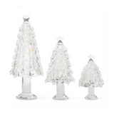 crystal christmas tree with star topper, three sizes, on white background
