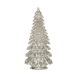 Crystal Christmas tree ornament on a white background