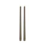 Two lit candles on a white background