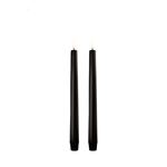 Two black candles on a white background