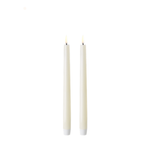 Two white candles on a white background