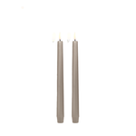 Two gray candles on a white background