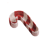 woven candy cane-shaped basket on a white background