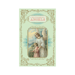 Book cover of 'The Little Book of Angels' with an angel and child illustration on a light green background.