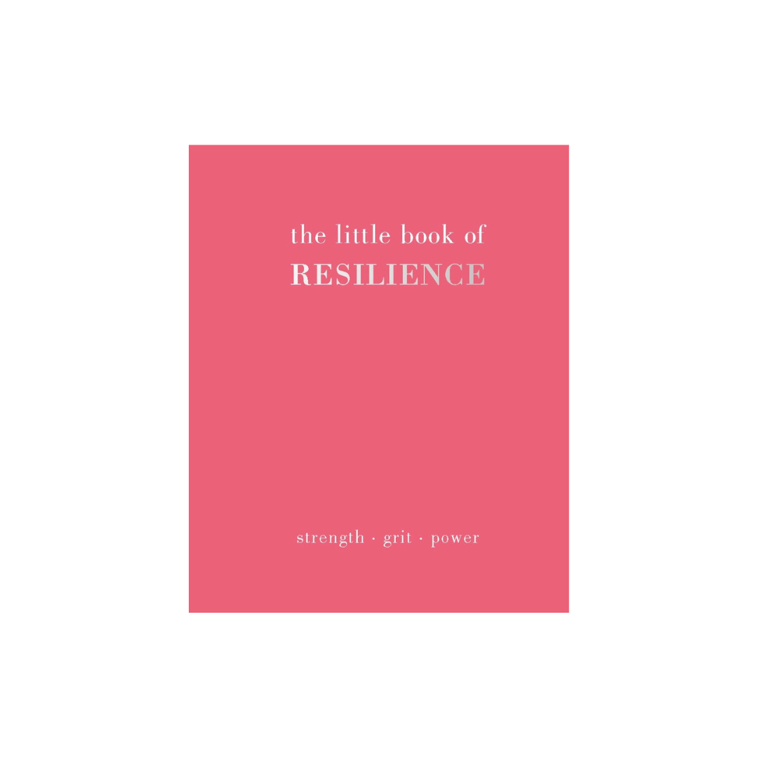 Pink book cover titled 'the little book of RESILIENCE' on a white background